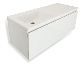 Подвесная тумба с раковиной Эстет Dallas Luxe ФР-00009678 Л 105см длинный ящик белый